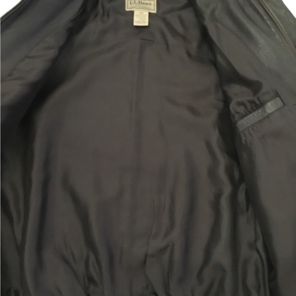 L.L. Bean Men’s Brown Goatskin Leather Classic Flight Bomber Jacket Size LT - Picture 8 of 11